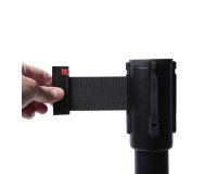 Poteau Flexi Belt Barrière Noire Économie avec Ceinture Noire 2,5 m