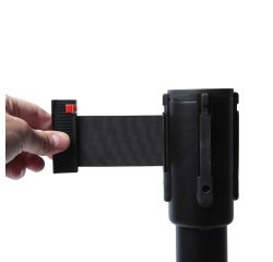 Paletto di sicurezza flessibile Black Barrier Flexi Belt Economy con cintura nera da 2,5 m