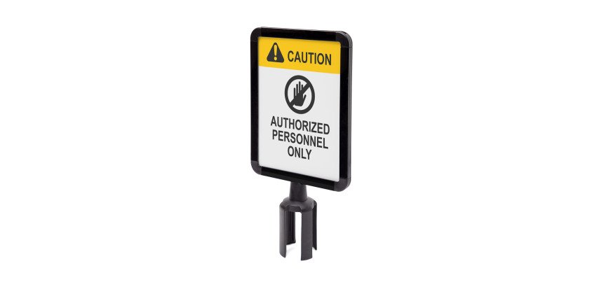 Porte-enseignes de Barrière A4 Noir pour Barrier Flexi Belt Post Économie