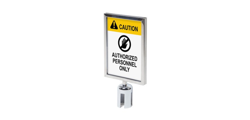 Porte-enseignes de Barrière A4 Chrome pour Barrier Flexi Belt Post Économie