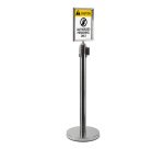 Porte-enseignes De Barrière A4 Chrome Pour Barrier Flexi Belt Post Économie