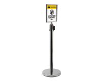 Porte-enseignes de Barrière A4 Chrome pour Barrier Flexi Belt Post Économie