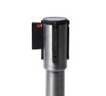 Poteau Flexi Belt Barrière Chrome Économie Avec Ceinture Noire 2,5 m