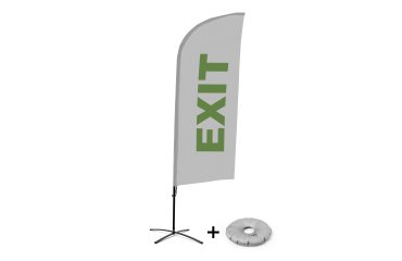 Bandera Aluminio Vela Kit Completo Salida Gris Inglés Base Cruz
