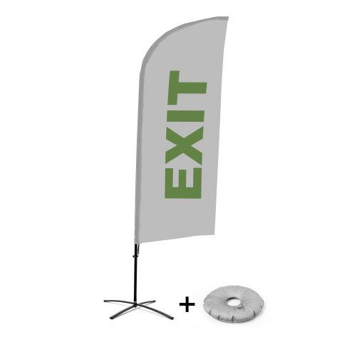 Bandera Aluminio Vela Kit Completo Salida Gris Inglés Base Cruz