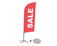 Bandera Aluminio Vela Kit Completo Venta Rojo Inglés Base Cruz