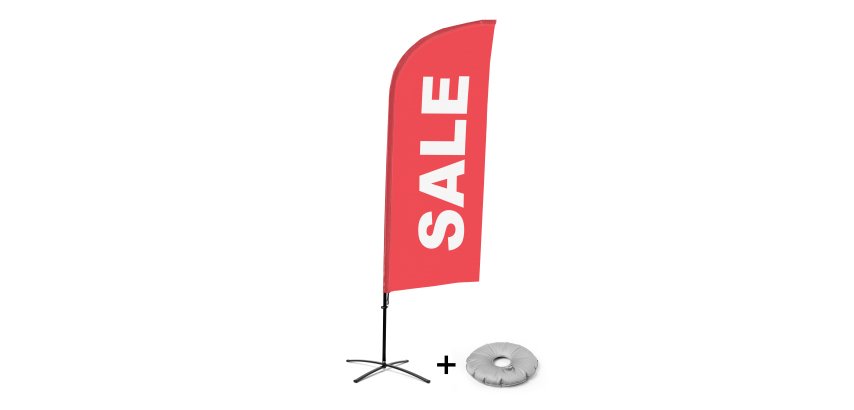 Beach Flag Alu Wind Complete Set Sale Red English Cross Base