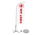 Bandera Aluminio Vela Kit Completo Primeros Auxilios Inglés Base Cruz