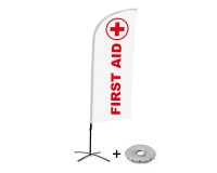 Bandera Aluminio Vela Kit Completo Primeros Auxilios Inglés Base Cruz