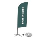 Bandera Aluminio Vela Kit Completo Regístrese Aquí Gris Inglés Base Cruz