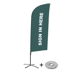 Bandera Aluminio Vela Kit Completo Regístrese Aquí Gris Inglés Base Cruz
