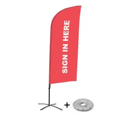 Bandera Aluminio Vela Kit Completo Regístrese Aquí Rojo Inglés Base Cruz