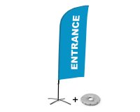 Bandera Aluminio Vela Kit Completo Entrada Azul Inglés Base Cruz