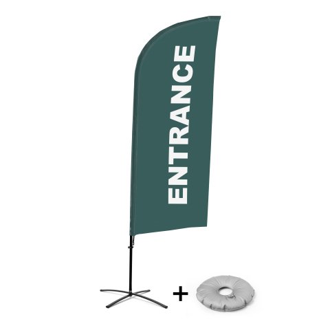 Bandera Aluminio Vela Kit Completo entrada Gris Inglés Base Cruz