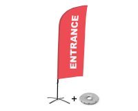 Bandera Aluminio Vela Kit Completo Entrada Rojo Inglés Base Cruz