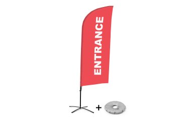 Bandera Aluminio Vela Kit Completo entrada Rojo Inglés Base Cruz