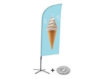 Bandera Aluminio Vela Kit Completo Helado Base Cruz