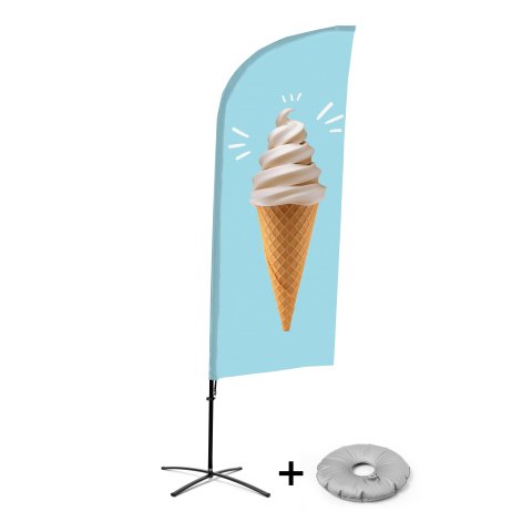 Bandera Aluminio Vela Kit Completo Helado Base Cruz