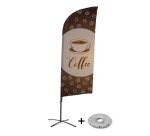 Bandera Aluminio Vela Kit Completo Café Inglés Base Cruz
