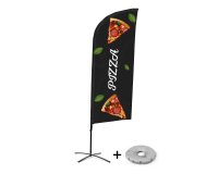 Bandera Aluminio Vela Kit Completo Pizza Base Cruz