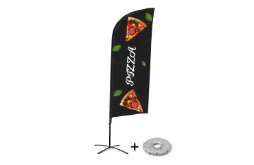 Bandera Aluminio Vela Kit Completo Pizza Base Cruz