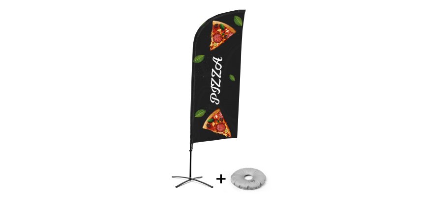Bandera Aluminio Vela Kit Completo Pizza Base Cruz