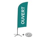 Complete Set of Beach Flag Alu Wind Open Green French Croissilion