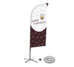 Complete Beach Flag Set Alu Wind Coffee To Go French Croissilion