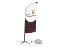 Ensemble Complet De Beach Flag Alu Wind Coffee To Go Français Croissilion