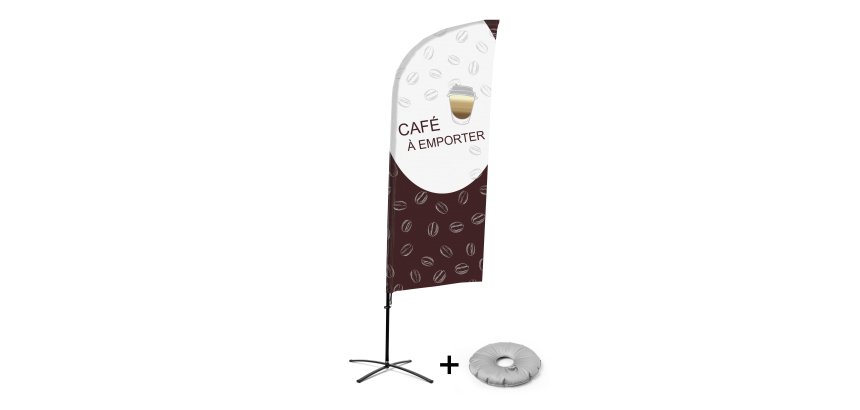 Complete Beach Flag Set Alu Wind Coffee To Go French Croissilion