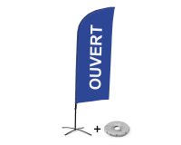 Ensemble Complet De Beach Flag Alu Wind Ouvert Bleu Français Croissilion