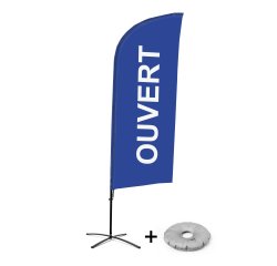 Ensemble Complet De Beach Flag Alu Wind Ouvert Bleu Français Croissilion