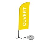 Complete set Beach Flag Alu Wind Ouvert Frans geel met kruisvormige voet