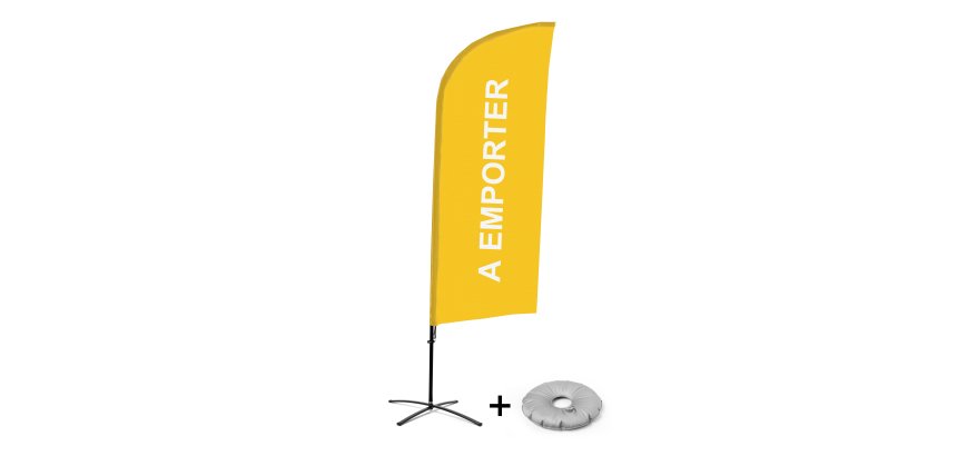 Complete Set of Beach Flag Alu Wind Take Away French Croissilion