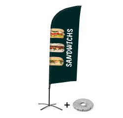 Ensemble Complet De Beach Flag Alu Wind Sandwichs Français Croissilion