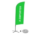 Complete Set of Beach Flag Alu Wind Take Away Green French Croissilion