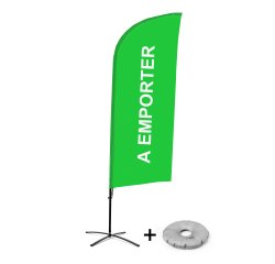 Ensemble Complet De Beach Flag Alu Wind Take Away Vert Français Croissilion