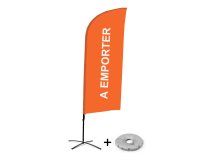 Ensemble Complet De Beach Flag Alu Wind Take Away Orange Français Croissilion