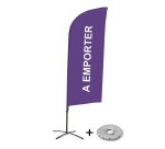 Complete set Beach Flag Alu Wind A Emporter Frans violet met kruisvormige voet