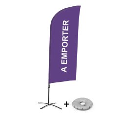 Ensemble Complet De Beach Flag Alu Wind Take Away Violet Français Croissilion