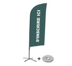 Complete Set of Beach Flag Alu Wind Sign Here Grey French Croissilion