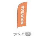Ensemble Complet De Beach Flag Alu Wind Nouveau New Orange Français Croissilion