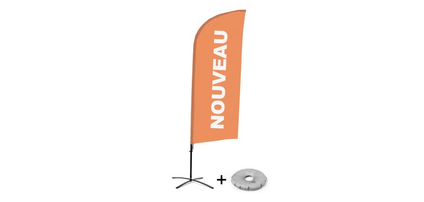 Ensemble Complet De Beach Flag Alu Wind Nouveau New Orange Français Croissilion