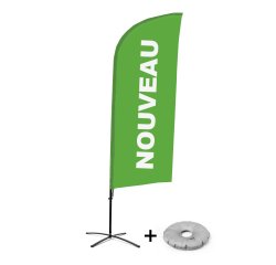Ensemble Complet De Beach Flag Alu Wind Nouveau Vert Français Croissilion