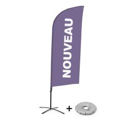 Ensemble Complet De Beach Flag Alu Wind Nouveau Violet Français Croissilion
