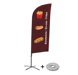 Ensemble Complet De Beach Flag Alu Wind Snacks Français Croissilion