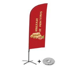 Ensemble Complet De Beach Flag Alu Wind Rouleaux De Printemps Français Croissilion