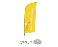 Ensemble Complet De Beach Flag Alu Wind Jus Frais Français Croissilion