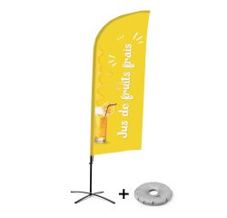 Ensemble Complet De Beach Flag Alu Wind Jus Frais Français Croissilion