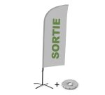 Complete set Beach Flag Alu Wind Sortie Frans grijs kruisvormige voet